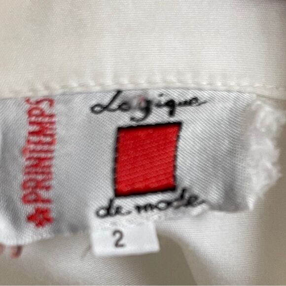 Printemps France Z Victory White Cotton Neapolitan Cuff Puritan Collar Blouse - Picture 13 of 16